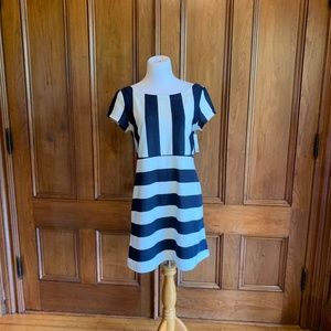 NWT Anthropologie Postmark Navy Striped Dress M